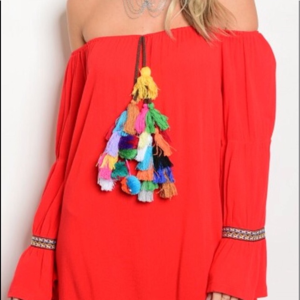 Red Boho tunic/dress